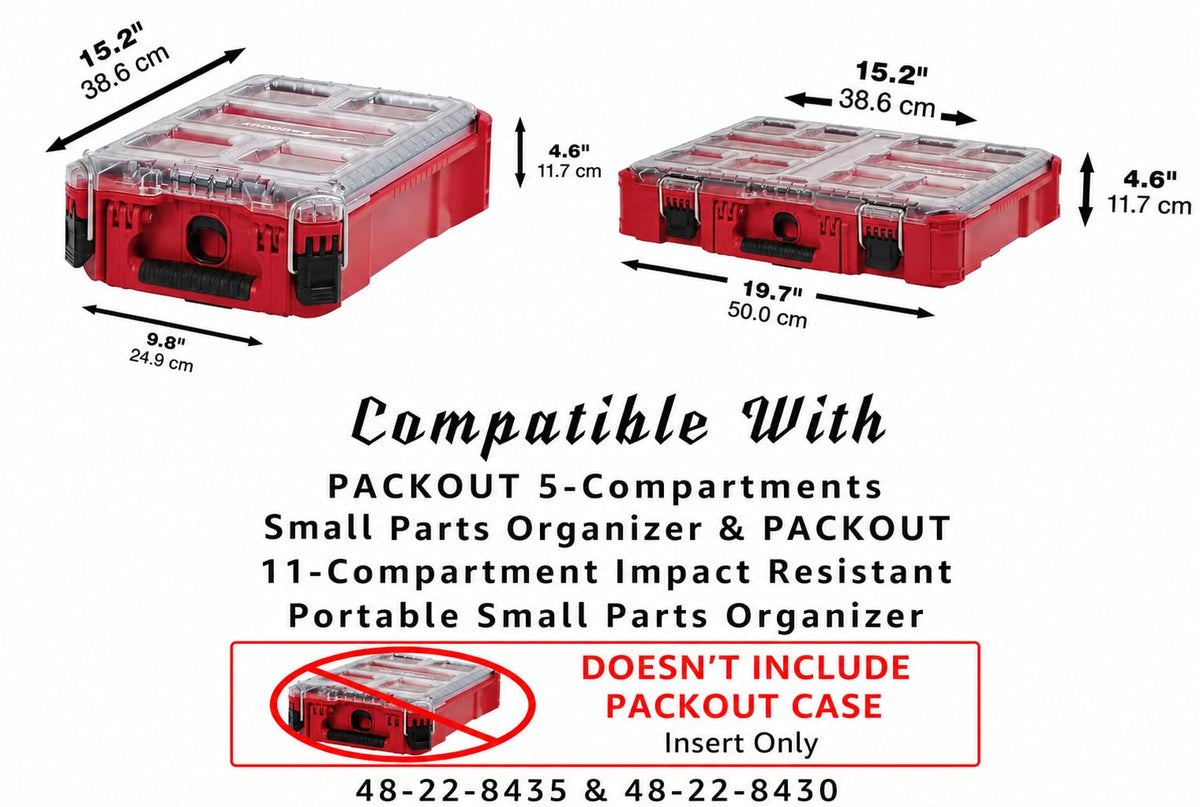 Compact Magazine Organizer Insert for AR Style Magazines, No-Rattle Secure Fit, Compatible with PMAG and GI Mags, .223/5.56 for Milwaukee Packout