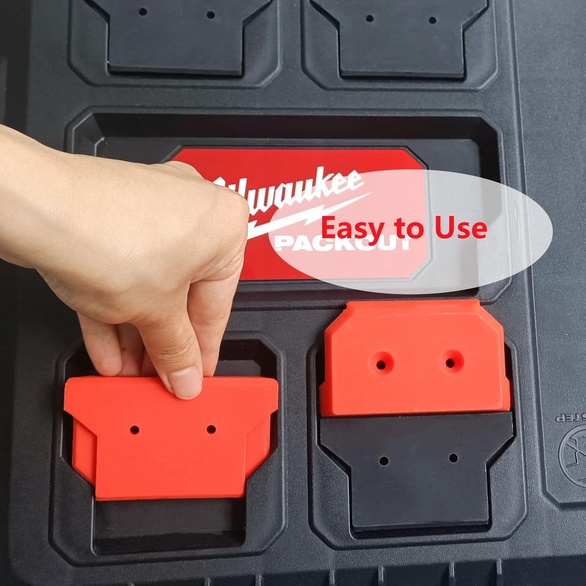 8 Pcs Mounting Feet for Milwaukee Packout,Mounting Plate Feet Mount Adapter Compatible with Milwaukee Packout System,Red