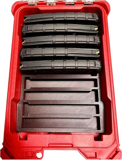 Compact Magazine Organizer Insert for AR Style Magazines, No-Rattle Secure Fit, Compatible with PMAG and GI Mags, .223/5.56 for Milwaukee Packout