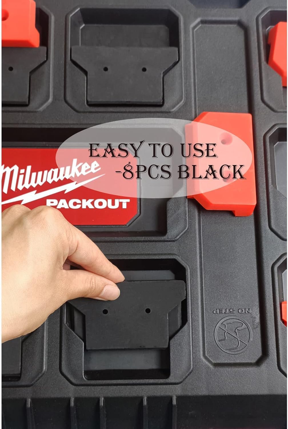 8 Pcs Mounting Feet for Milwaukee Packout,Mounting Plate Feet Mount Adapter Compatible with Milwaukee Packout System,Red