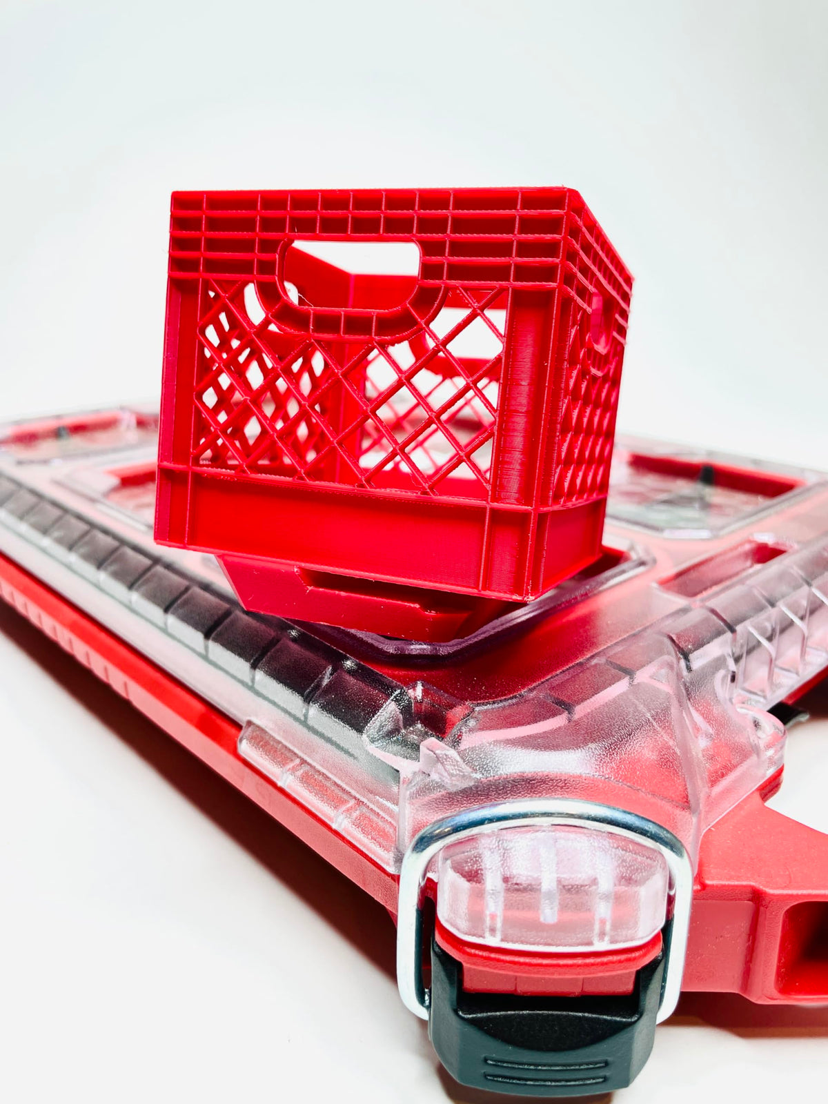 Milwaukee Packout Mini Crate, Storage Organizer for Tools, Mounting Feet & Adapter, Small Tool Holder, Black & Red